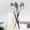 S Portugués 304 cepillado cuchillo tenedor cuchara cuchara de postre acero inoxidable vajilla juego de regalo se puede cambiar color