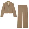 ZA comercio exterior transfronterizo europeo y americano ropa de mujer, popular en AliExpress, conjunto versátil de blazer y pantalones de color liso