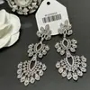 Pendientes de Borla Hueca con Flor de Zirconia Transfronterizos Europeos y Americanos, Pendientes de Lujo Ligero de Gama Alta, Accesorios para Orejas de Nicho Modernos y Únicos para Mujer