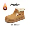 Botas de Neve Augu Shiden com Solado Grosso para Mulheres 2026 Novo Estilo de Inverno Sapatos de Algodão com Forro de Lã Slip-On Botas Curtas de Cobertura Total para Uso Externo
