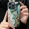 Aplicável à Capa de Vidro Temperado Apple 18PRO 17PROMAX Padrão Mármore Capa Protetora iPhone16 Padrão Onda 17E