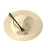 Plato Sombrero de Paja Blanco de Alta Gama Plato para Restaurante Occidental Plato para Pasta Plato para Ensalada Sopa Cerámica Hogar Comercial Comida Occidental Simple