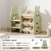 Estante de armazenamento de brinquedos para crianças, prateleira de chão multicamadas de grande capacidade para livros ilustrados, armário de armazenamento de coelho, estante de armazenamento para uso doméstico