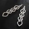 Pendientes Largos Grandes Sexy Exagerados para Discoteca Pendientes Elegantes de Novia Borla Personalidad Pendientes de Pedrería E525
