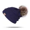 Chapéu de Tricô com Pom-Pom Popular Transfronteiriço, Chapéu de Inverno Unissex para Deslocamento ao Ar Livre, Chapéu de Tricô Casual Quente e Estiloso