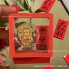 Pegatinas para Teléfono Chapadas en Oro para Riqueza y Prosperidad, Amuletos de Buena Fortuna, Regalos de Año Nuevo, Caja de Regalo para el Festival de Medio Otoño y el Día Nacional