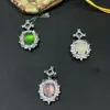 Colgante de Huevo de Paloma de Calcedonia Verde Hielo Natural, Colgante de Collar de Ágata Verde Sol Incrustado con Jade, Suministro para Transmisión en Vivo