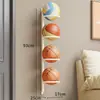 Estante de Almacenamiento para Baloncesto para Uso en Casa, Estante de Exhibición Montado en la Pared, Instalación sin Taladro, Solución de Almacenamiento para Bádminton, Fútbol y Voleibol Infantiles