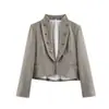 Blazer de Solapa Decorativa de Doble Botonadura Moda Ajustado de Color Sólido Nuevo Primavera 2026 para Mujer Transfronterizo AliExpress