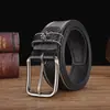 Cinto de Couro Retro Popular Transfronteiriço para Homens com Moldagem por Injeção de TPU, Cinto de Couro Bovino para Negócios para Homens Jovens e de Meia-Idade com Fivela de Pino