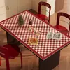 Mantel de mesa de Navidad, mantel de comedor para el hogar estilo vintage, impermeable, a prueba de aceite, resistente al calor, mantel decorativo rojo para un ambiente acogedor