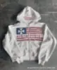 Venta Directa Europea y Americana Otoño e Invierno Nueva Sudadera con Capucha Juventud Moderna Estampado de Bandera Nacional Casual Holgada Cómoda Chaqueta Cardigan