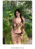 Nuevo Bikini Sexy Puro Deseo Traje de Baño Dividido de Cuatro Piezas para Mujer Traje de Baño Conservador con Mangas Largas para Cubrir la Piel Protección Solar para Vacaciones