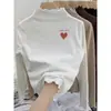 Camiseta Térmica Base Feminina com Renda e Babados, Manga Longa de Gola Meia-Alta para Outono e Inverno, Top Quente para Meninas Mais Velhas