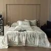 Juego de cuatro piezas de colcha de verano Lenzing Tencel de 60 hilos, manta con estampado digital y bordes anchos calados, ropa de cama de comercio exterior, compra al por mayor