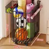 Cesta de Armazenamento para Tapete de Yoga Doméstica com Rodas Removível Multifuncional Rack de Armazenamento para Equipamentos de Fitness Racket de Badminton