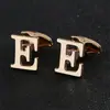 Dorado 26 letras inglesas lisas gemelos de hombre creativos para camisa