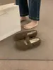 Zapatos mullidos, de punta redonda, con una sola tira, suaves y elegantes para mujer, adecuados para otoño e invierno, de suela plana, cálidos y cómodos para mujeres embarazadas