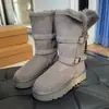 Botas de montar de caña media-alta Botas de nieve de suela gruesa del noreste para mujer 2026 nuevo estilo de invierno Botas largas cálidas de cuero y piel integrados