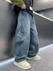 Nueva colección de otoño de pantalones vaqueros para niños, pantalones vaqueros largos modernos y versátiles para niños y estudiantes de secundaria.
