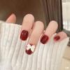 Novas Unhas Vestíveis Estilo Ins de Verão, Adesivos de Unha Puro Desejo Que Realçam a Pele, Peças de Unha Removíveis, Estilos Longos e Curtos, Peças de Unha Prontas