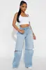 [Fábrica de Mezclilla Personalizada Odm] Mezclilla de Algodón Elástico Transfronterizo Europeo y Americano Pierna Recta Pierna Suelta Pierna Ancha Pantalones Personalización de Ropa