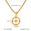 Moda europea y americana cadena de eslabones retorcidos de acero inoxidable colgante de estrella de ocho puntas hueca brújula collar personalidad hip hop cadena para el cuello de acero de titanio
