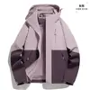 Chaqueta tres en uno cortavientos e impermeable para hombre y mujer con logo impreso personalizado, chaqueta con capucha para deportes al aire libre