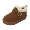 Zapatos Grandes de Algodón para Niñas 2026 Otoño Nuevo Estilo Infantiles con Forro de Felpa Espeso Calientes Zapatos tipo Birkenstock Botas de Nieve para Niños Zapatos tipo Pan