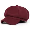Boina Simples Lisa de Lã Outono e Inverno Feminina Estilo Coreano Moda Tendência Retrô Casual Boina de Jovem Notícias para Mulheres