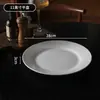Prato raso prato raso prato prato para casa prato de porcelana de osso branco puro hotel restaurante barraca de comida prato para bife ocidental louça simples