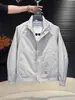 Chaqueta Exterior de Color Sólido Simple con Cuello Alto de Moda para Hombre Primavera Verano Nueva Moda Versátil Casual Ropa de Trabajo Top