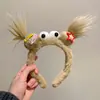 Faixa de cabeça fofa com orelhas de panda para lavar o rosto, faixa de cabeça de pelúcia de desenho animado com coroa alta para mulheres, faixa para maquiagem e lavar o cabelo, acessório de cabelo