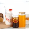 Taza Transparente de Vidrio de Borosilicato Alto, Taza para Refresco, Vaso de Agua para Niñas, Vaso Doméstico para Bebidas Frías de Jugo, Vaso de una Sola Capa con Popote