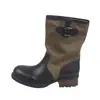 Botas Western de Retalhos Vintage 2026 Outono Novo Plataforma com Salto Grosso Botas Martin Estilo Britânico Botas Curtas para Mulheres