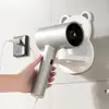 Suporte Criativo de Secador de Cabelo Desenho Animado, Rack de Armazenamento de Secador de Cabelo Sem Furos, Suporte de Parede para Armazenamento de Secador de Cabelo para Banheiro