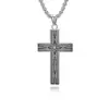 Collar con Colgante de Cruz de Acero de Titanio Estilo Gótico Punk Retro Europeo y Americano para Hombres, Personalidad de Nicho Artístico Estilo Callejero Americano
