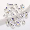 Pedras Strass AB Coloridas Fundo Plano Costuradas à Mão Formatos Mistos Strass de Vidro Fantasias de Dança Latina Vestidos de Noiva Costura de Strass Acessórios de Cabelo Enfeites Acessórios