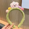 Faixa de Cabelo de Pelúcia Desenho Animado para Lavar o Rosto e Aplicar Máscara Facial, Novo Ponto de Cabelo Fofo para Crianças, Grampo, Acessório de Cabelo de Celebridade da Internet para Meninas