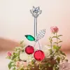 Venta Directa Anillo para Ombligo de Fruta Cereza Roja con Circonita, Anillo para Ombligo Simple y Sexy Super Brillante, Anillo para Ombligo de Moda y Único