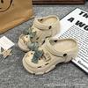 2025 Nuevos Zuecos al por Mayor Transfronterizos Zapatos Flor Corazón Lazo de Mezclilla Accesorios Personalizados de Moda Flor para Zapatos Hebilla de Zapatos