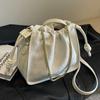 Bolsa Saco Versátil de Alta Qualidade Estilo Coreano, Nova Moda Primavera/Verão 2026 Bolsa Transversal Feminina, Bolsa de Corrente Popular