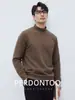 Camiseta Térmica de Terciopelo de Lana y Seda Otoño e Invierno Mantiene el Calor Forro Polar Doble Cara Manga Larga para Hombre con Diseño de Cuello Medio