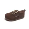 Nuevos Zapatos de Cuero Estilo Británico para Niñas Primavera y Otoño Retro Redondos Planos Suela Suave Cómodos Para Vestidos de Cumpleaños de Bebés Niñas