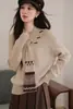 [Lavado tipo Cachemira Imitación] Suéter de Punto Elegante y Relajado para Mujer, Nueva Colección Otoño/Invierno, Top de Punto Único Estilo Francés