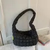 Bolsa Plissada Nuvem Bolha Grande Grande Capacidade Novo Estilo Coreano Casual Versátil Bolsa de Braço Bordado Xadrez Fio Bolsa Transversal