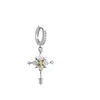 Ice-Clear Snowflake Cross Star Earrings for Men, Cool Style with Zircon Inlays, Fashionable Non-Pierced Ear Accessories