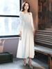 Vestido de Banquete 2026 Nuevo Estilo Vestido Elegante de Manga Larga Que Se Puede Usar Casual, Digno y Elegante, Vestido Blanco de Noche para Anfitriona