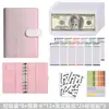 Cuaderno de Hojas Sueltas A6 Transfronterizo Cuaderno de Contabilidad de Hojas Sueltas Piel de PU Gradiente Cuaderno de Presupuesto de Efectivo Planificación Financiera Venta al por Mayor
