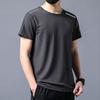 Camiseta de verano de seda helada de malla, cuello redondo suelta, manga corta, secado rápido, fresca, cien delgada, transpirable, talla grande para hombre